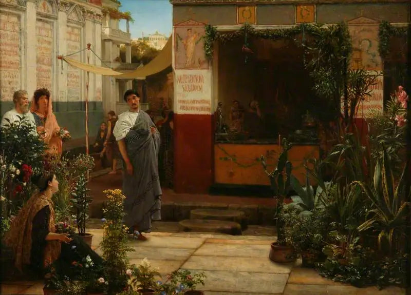 Roomalainen kukkatori - Lawrence Alma-Tadema