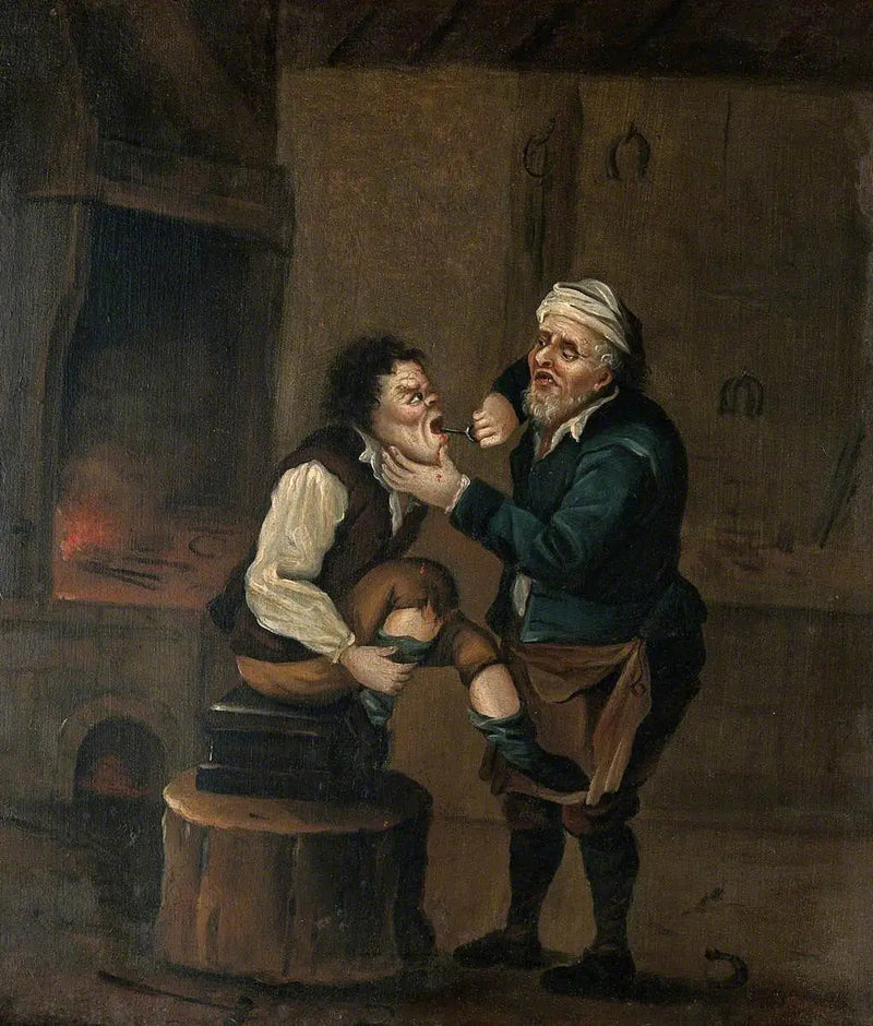 Rautakanki poimii hampaan miehen suusta - David Teniers nuorempi