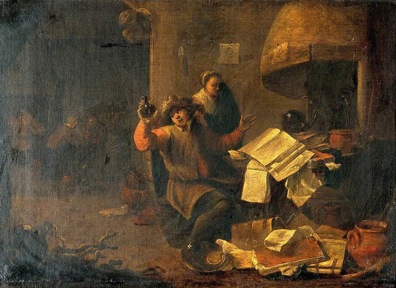 Lääkäri-alkemisti tutkii virtsalasia - David Teniers nuorempi