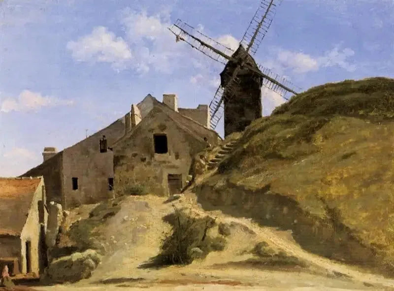 Montmartren mylly - Jean-Baptiste Camille Corot