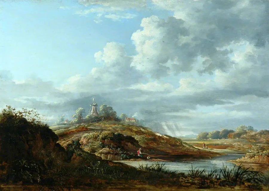 Tuulivoimala joen yläpuolella - John Constable