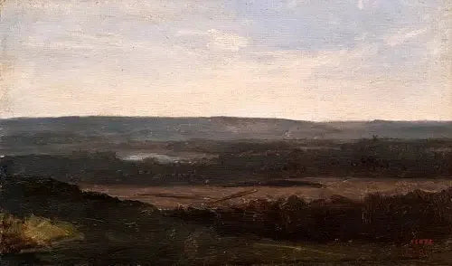 Maisema kaukaisten vuorten kanssa - Jean-Baptiste Camille Corot