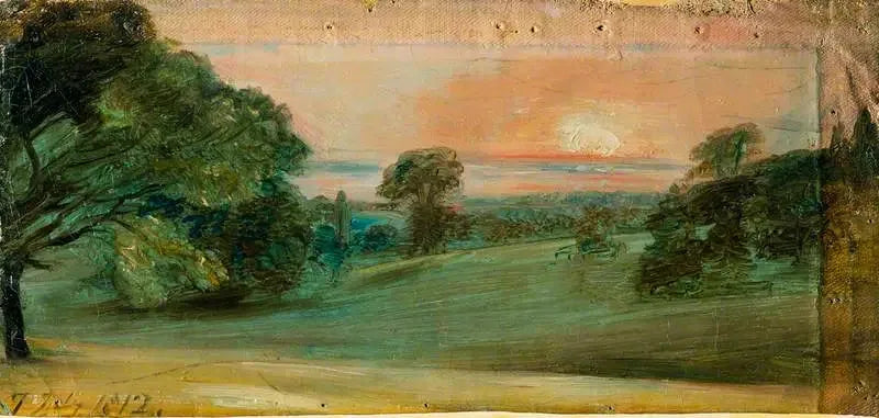 Maisema lähellä East Bergholtia, ilta - John Constable
