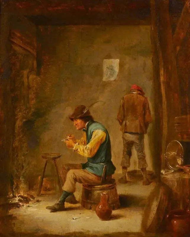 Maanviljelijä täyttämässä piippua - David Teniers nuorempi