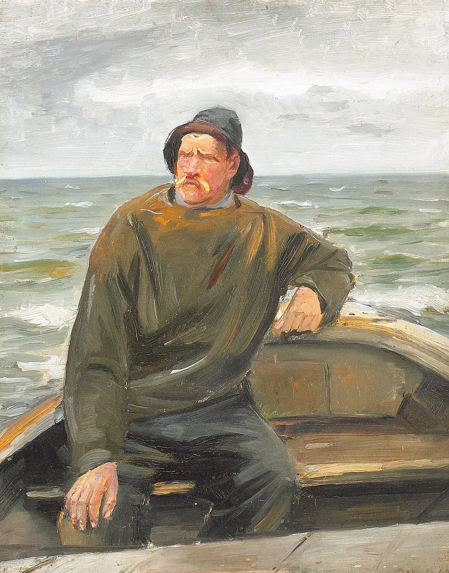 Kalastaja veneessä. - Michael Peter Ancher