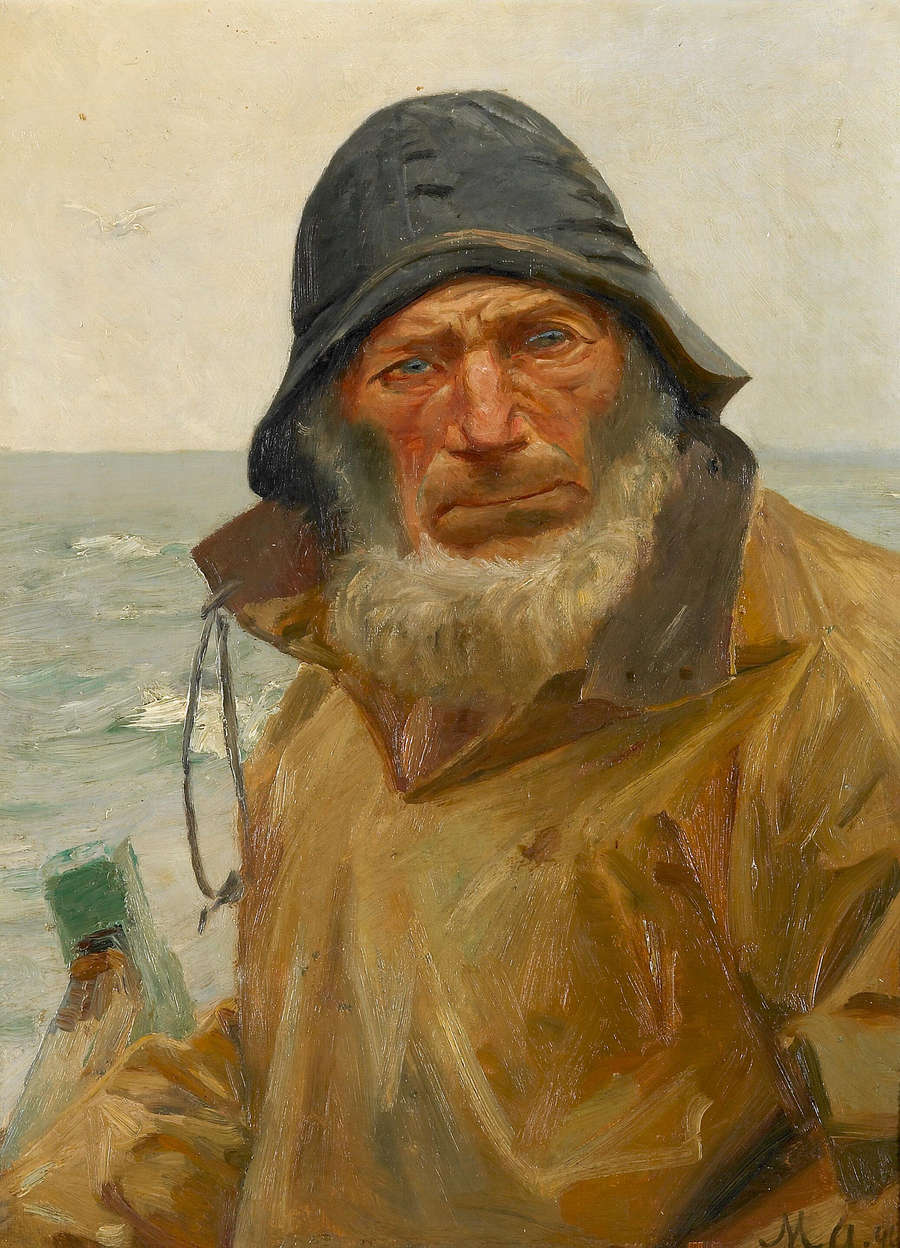 Kalastaja veneessään. - Michael Peter Ancher