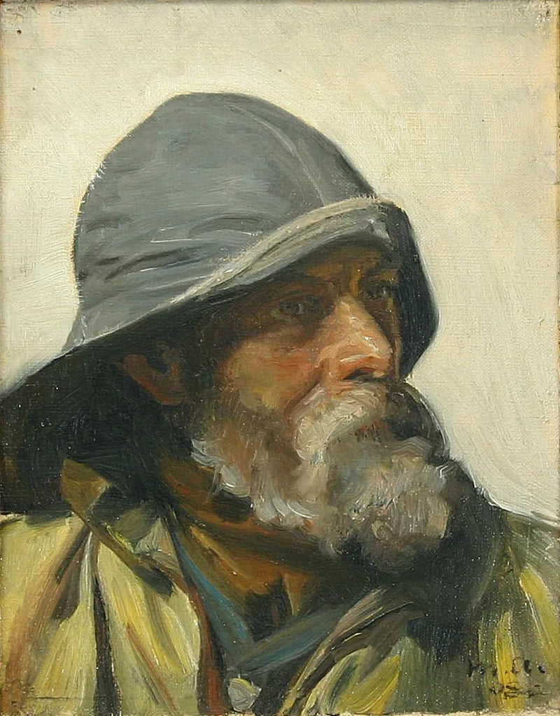 Öljynahkapukuinen kalastaja (1908) - Michael Peter Ancher