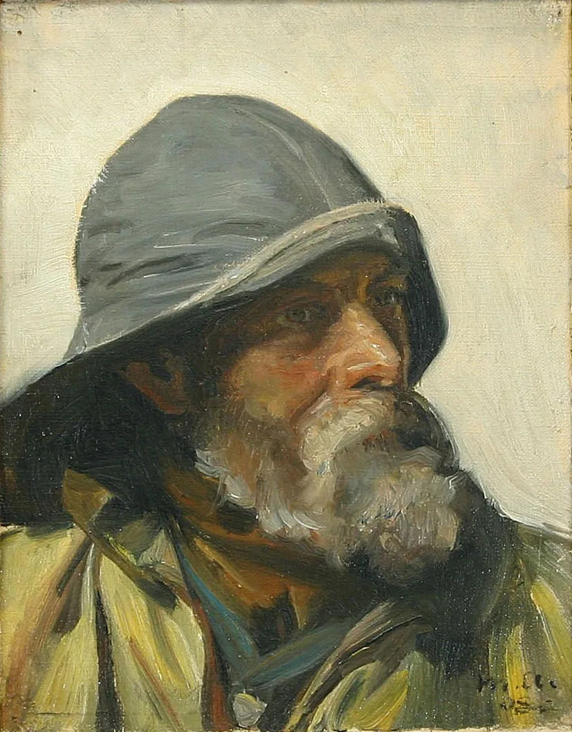Öljynahkapukuinen kalastaja (1908) - Michael Peter Ancher