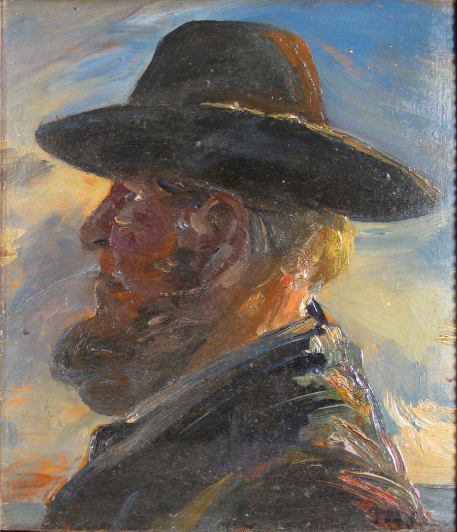 Kalastaja auringonlaskun aikaan. - Michael Peter Ancher