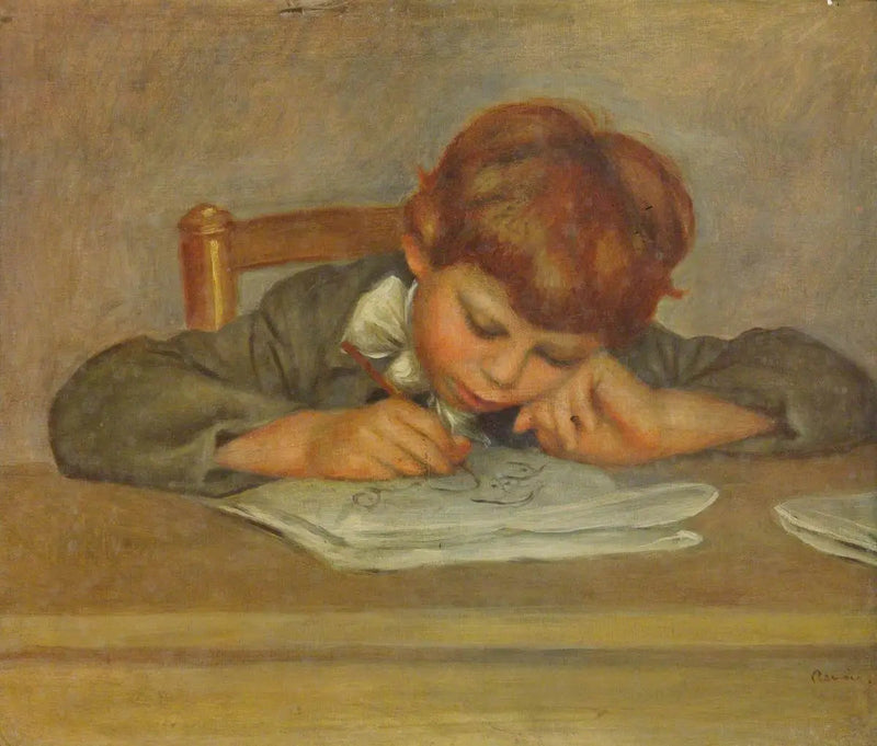 Pieni poika, joka kirjoittaa - Pierre-Auguste Renoir
