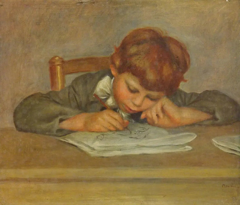 Pieni poika, joka kirjoittaa - Pierre-Auguste Renoir