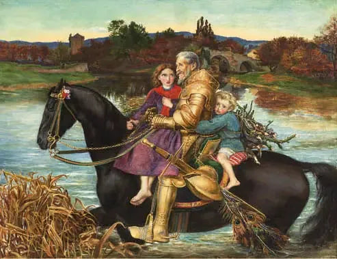 Unelma menneisyydestä: Sir Isumbras Fordissa - John Everett Millais