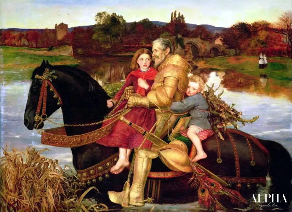 Un rêve du passé : Sir Isumbras au gué - John Everett Millais - Reproductions de tableaux et peintures haut de gamme