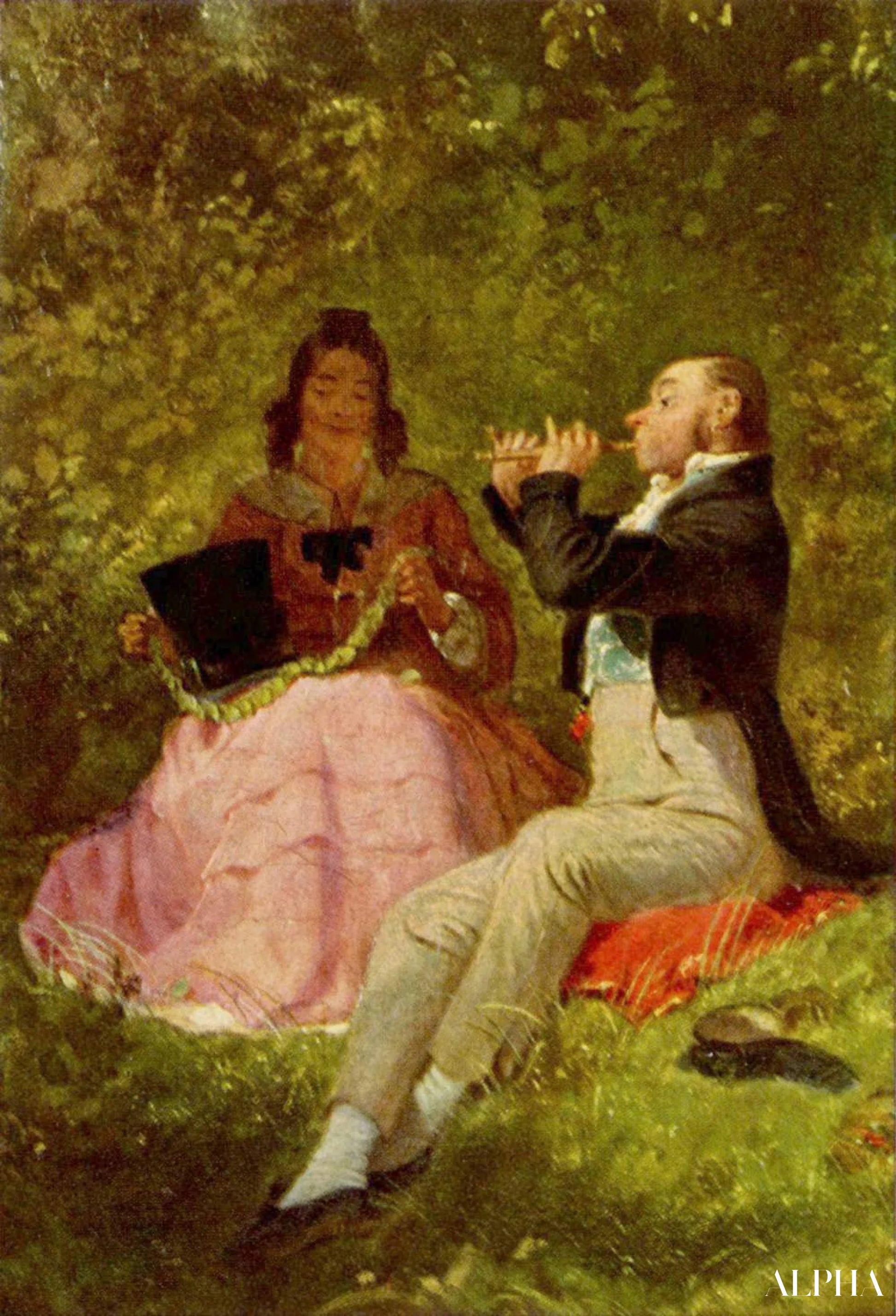 Yksi (yksityiskohta) - Carl Spitzweg - Korkealaatuiset taulujen ja maalauksien reproduktiot