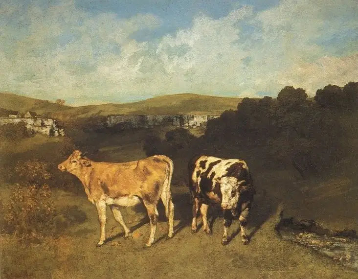 Härkä ja hieho - Gustave Courbet
