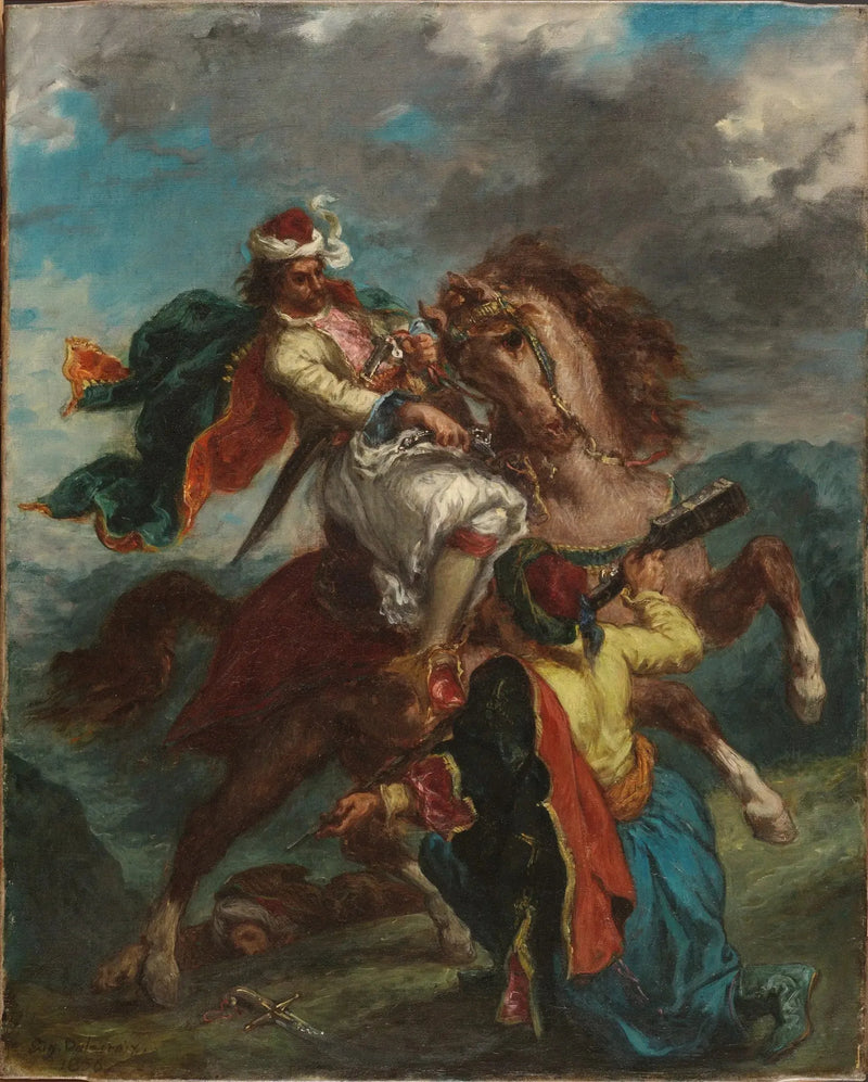 Turkki menee kreikkalaiselle ratsastajalle - Eugène Delacroix
