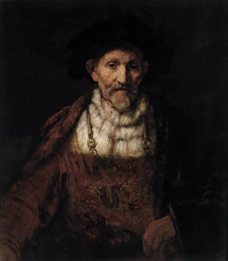 Vanha mies erikoispuvussa - Rembrandt