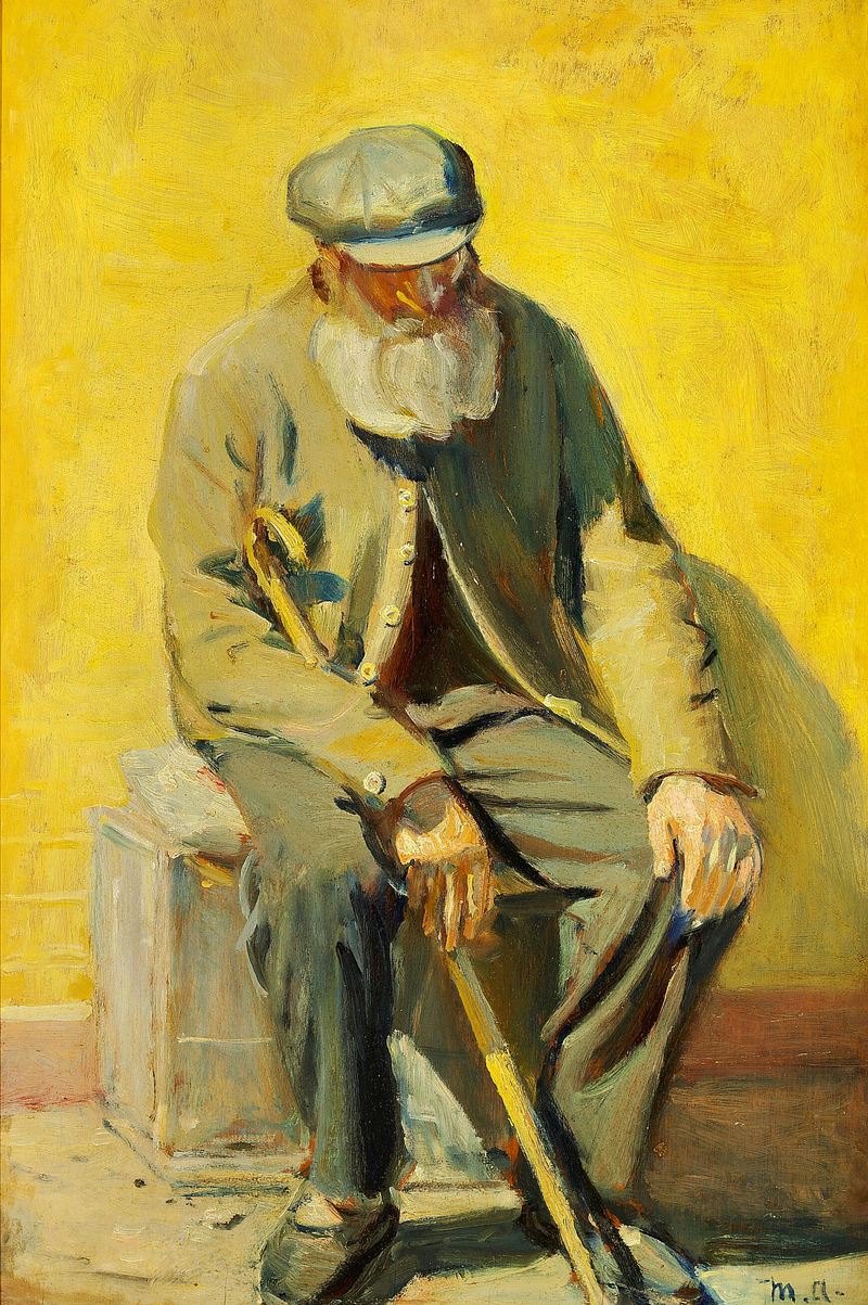 Vanha mies lepää auringossa. - Michael Peter Ancher