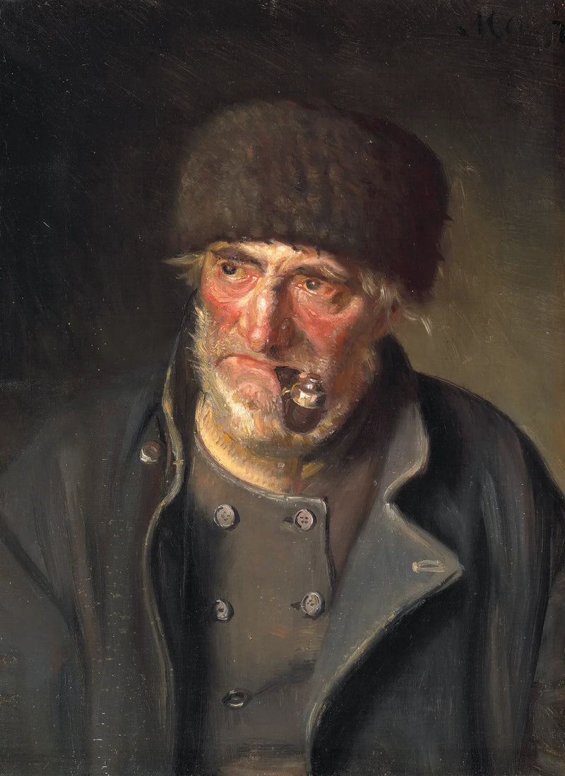 Vanha kalastaja piipun kanssa. - Michael Peter Ancher