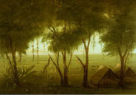 Connibon kylä - George Catlin