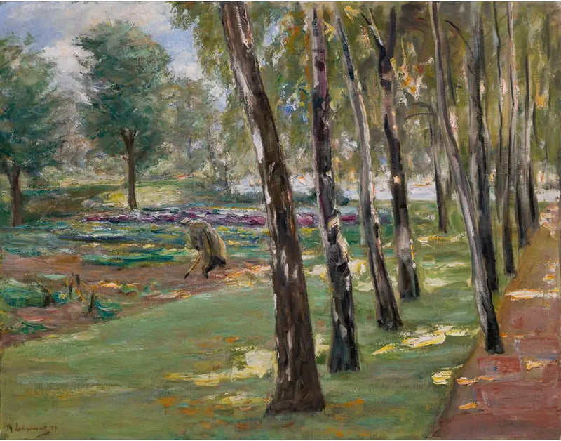 Pihlajapolku Wannsee-puutarhassa, näkymä kaalipellolle - Max Liebermann