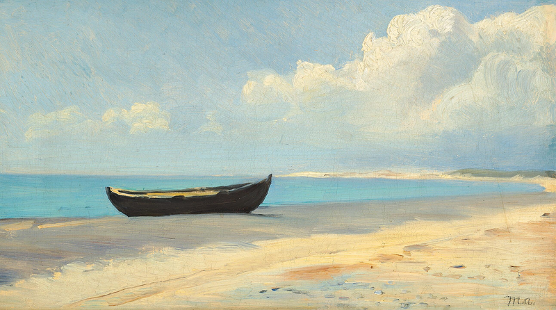 Soutuvene rannalla, Skagen. - Michael Peter Ancher