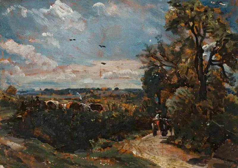 Vaunu kapealla kadulla Flatfordissa - John Constable
