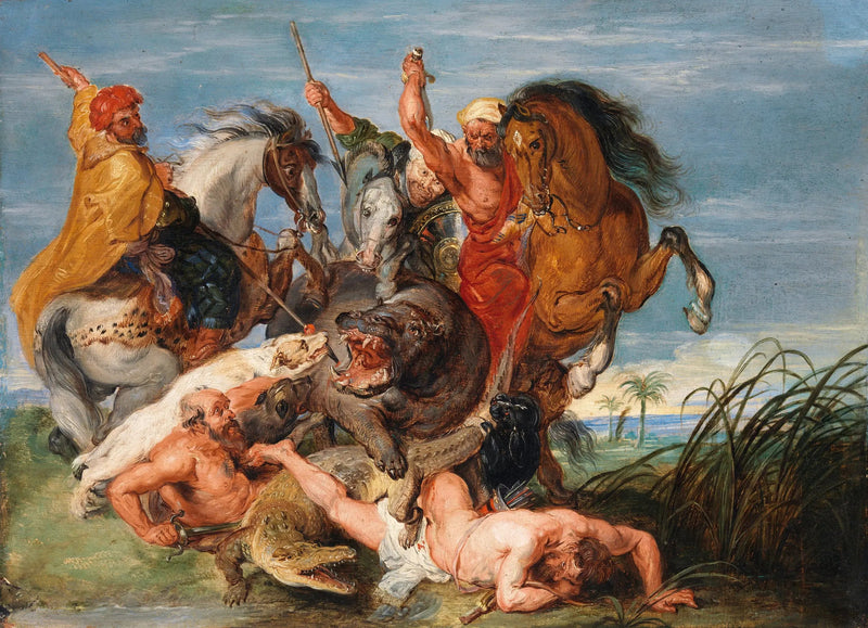 Hylkeenpyynti ja krokotiilin metsästys - Peter Paul Rubens