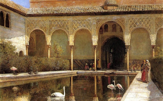 Une cour à l'Alhambra au temps des Maures - Edwin Lord Weeks - Reproductions de tableaux et peintures haut de gamme