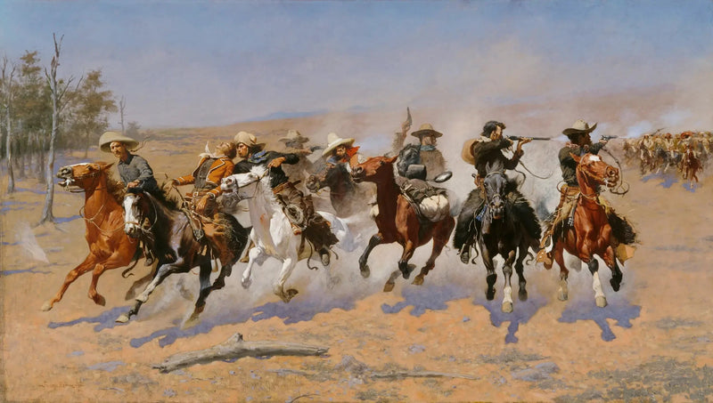 Juoksu kohti puuta - Frederic Remington