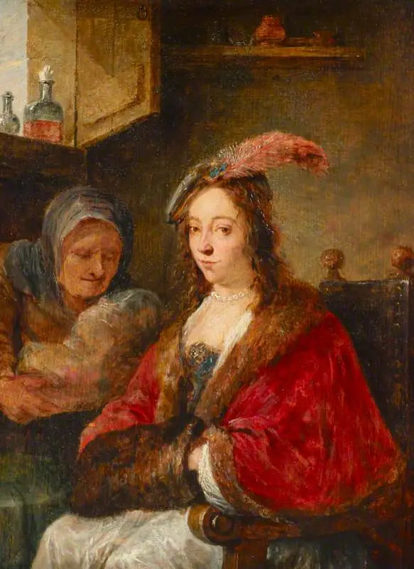 Nainen lastenhoitajansa kanssa - David Teniers nuorempi