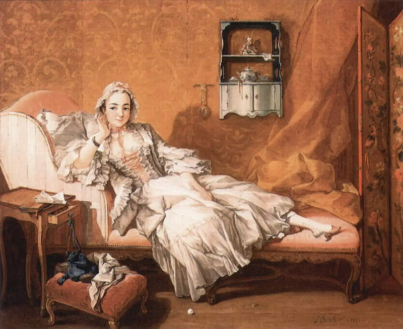 Nainen lepäämispöydällään - François Boucher