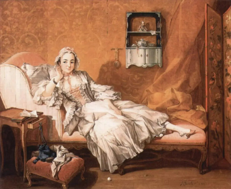 Nainen lepäämispöydällään - François Boucher