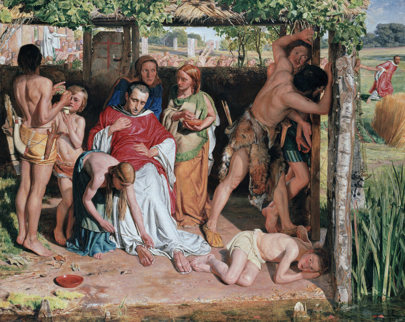 Brittiläinen perhe majoittaa vainottua kristillistä lähetyssaarnaajaa druidien vuoksi - William Holman Hunt