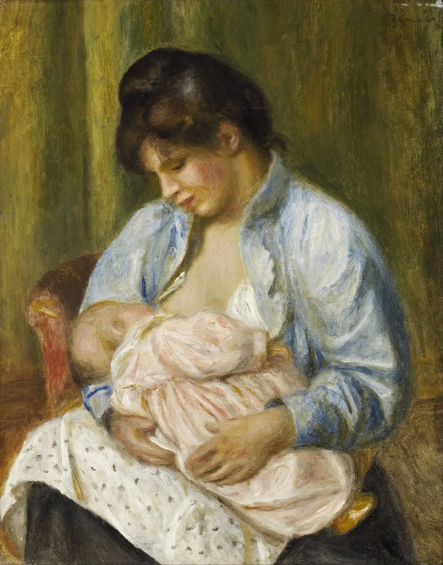 Nainen imettämässä lasta - Pierre-Auguste Renoir
