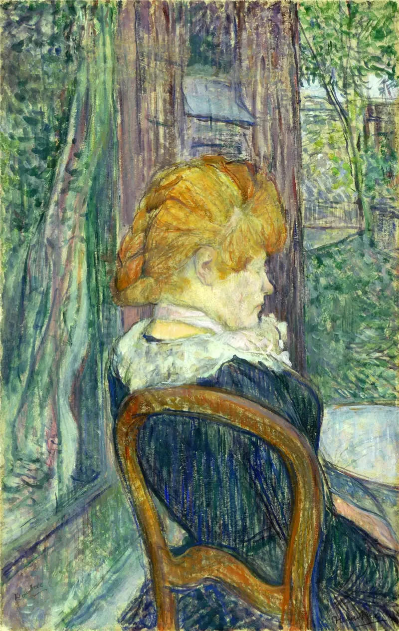 Nainen istuu puutarhassa - Henri de Toulouse-Lautrec