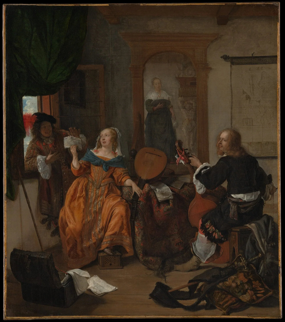 Une fête musicale - Gabriel Metsu image 1 copie peinte à la main à l’huile
