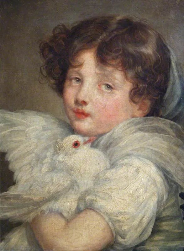 Tyttö kyyhkykannen kanssa - Jean-Baptiste Greuze