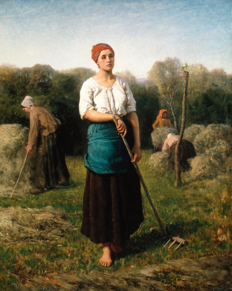 Tyttö haravalla - Jules Breton