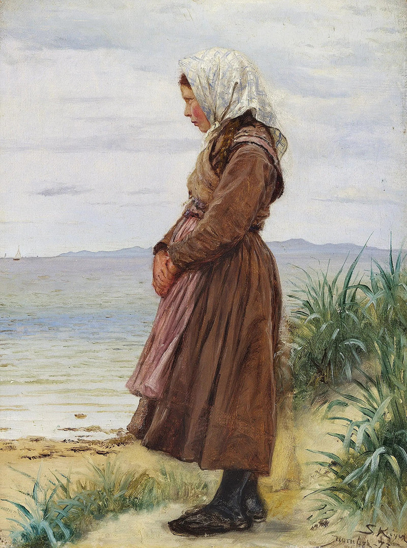 Tyttö rannalla. Hornbæk. - Peder Severin Krøyer