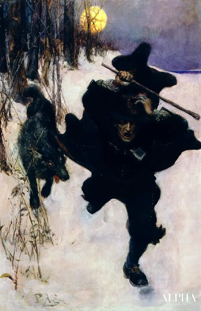 Once it Chased Dr. Wilkerson Into the Very Town Itself - Howard Pyle - Reproductions de tableaux et peintures haut de gamme