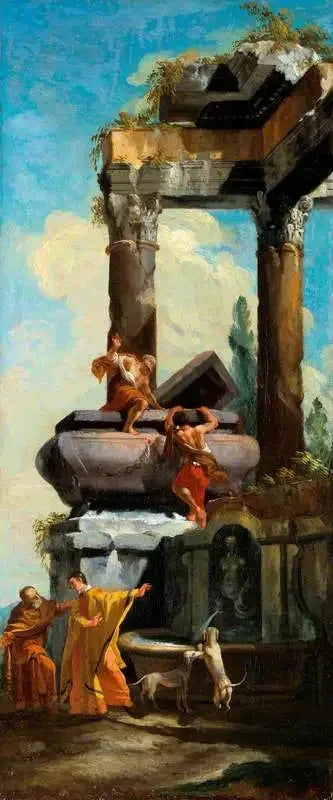 Fontaani klassisilla raunioilla - Giovanni Paolo Panini