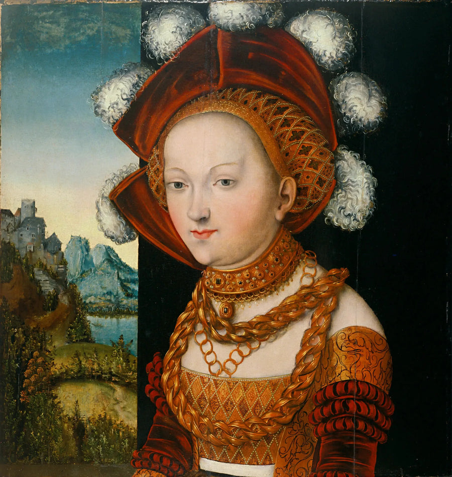 Tyylikkäästi pukeutunut nuori nainen / Nuoren naisen muotokuva - Lucas Cranach vanhempi