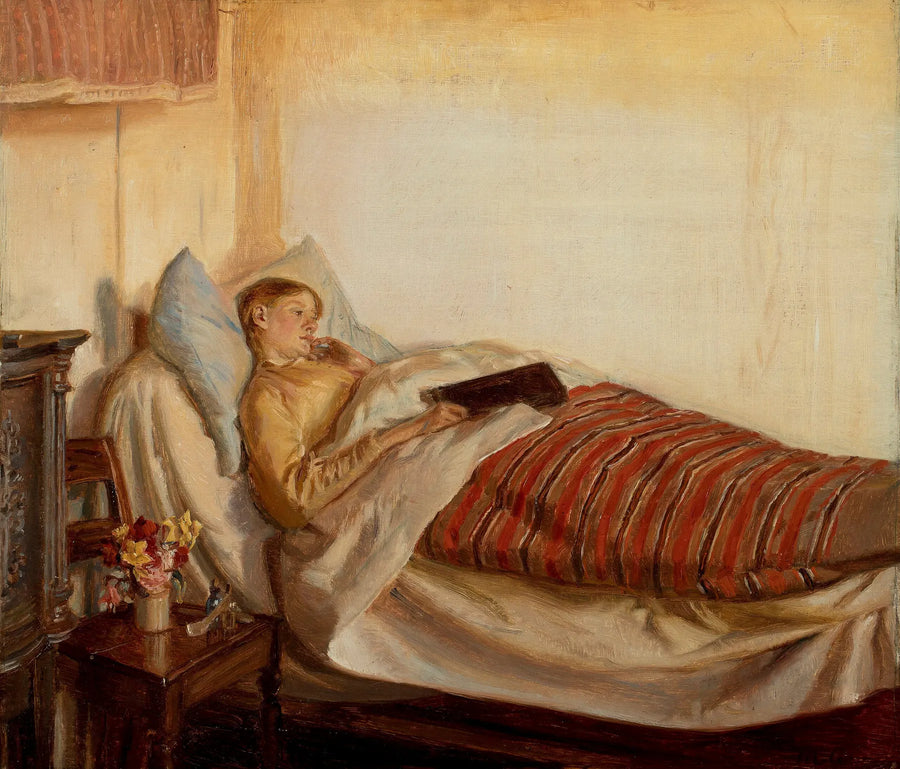 Nuori nainen, Tine Normand, on sairas. - Michael Peter Ancher