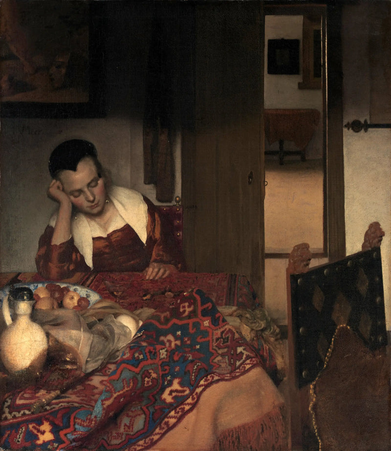 Nuori tyttö nukkuu - Johannes Vermeer