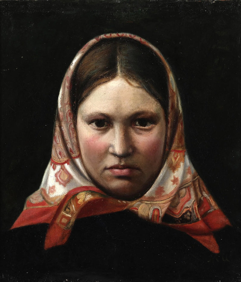 Nuori tyttö huivissa. - Michael Peter Ancher