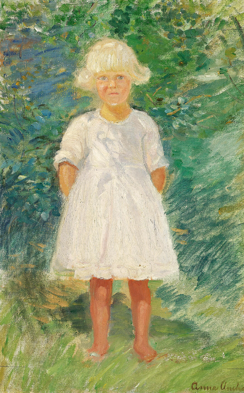 Nuori tyttö puutarhassa. - Anna Ancher