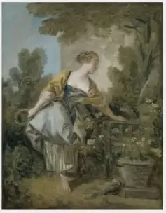 Nuori tyttö puistossa - François Boucher