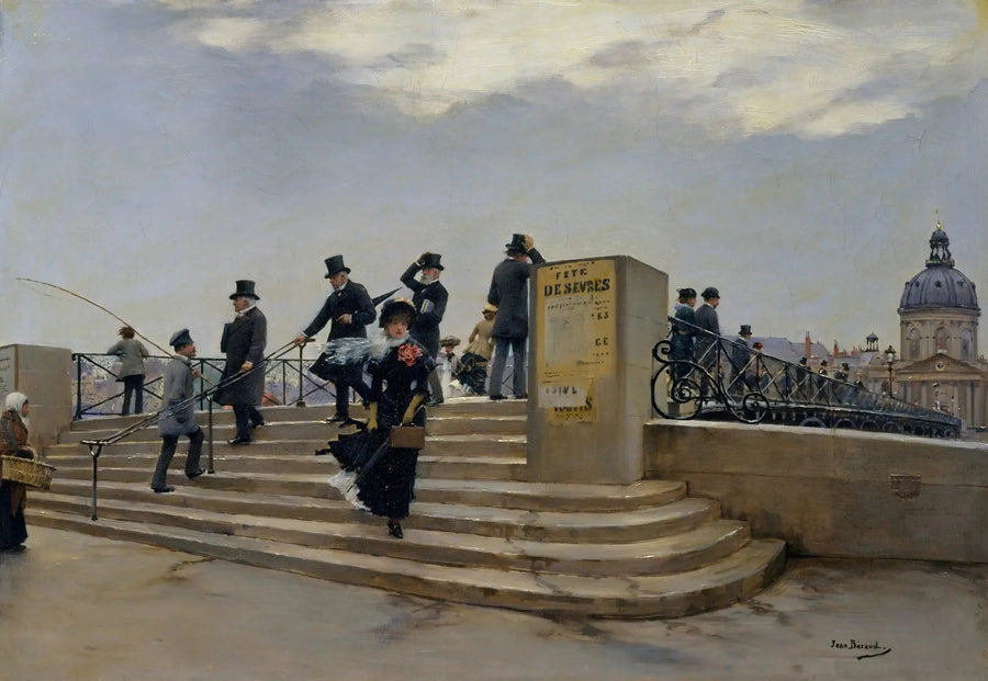 Tuulinen päivä Pont des Artsilla - Jean Béraud