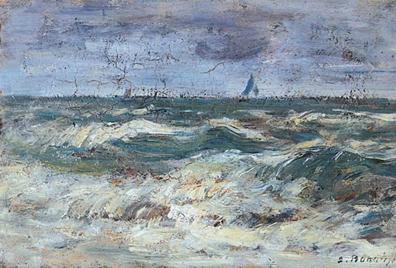 Myrskyinen meri - Eugène Boudin